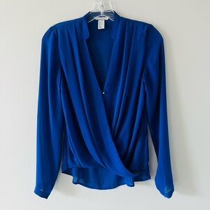 H&M Draped Blue Blouse